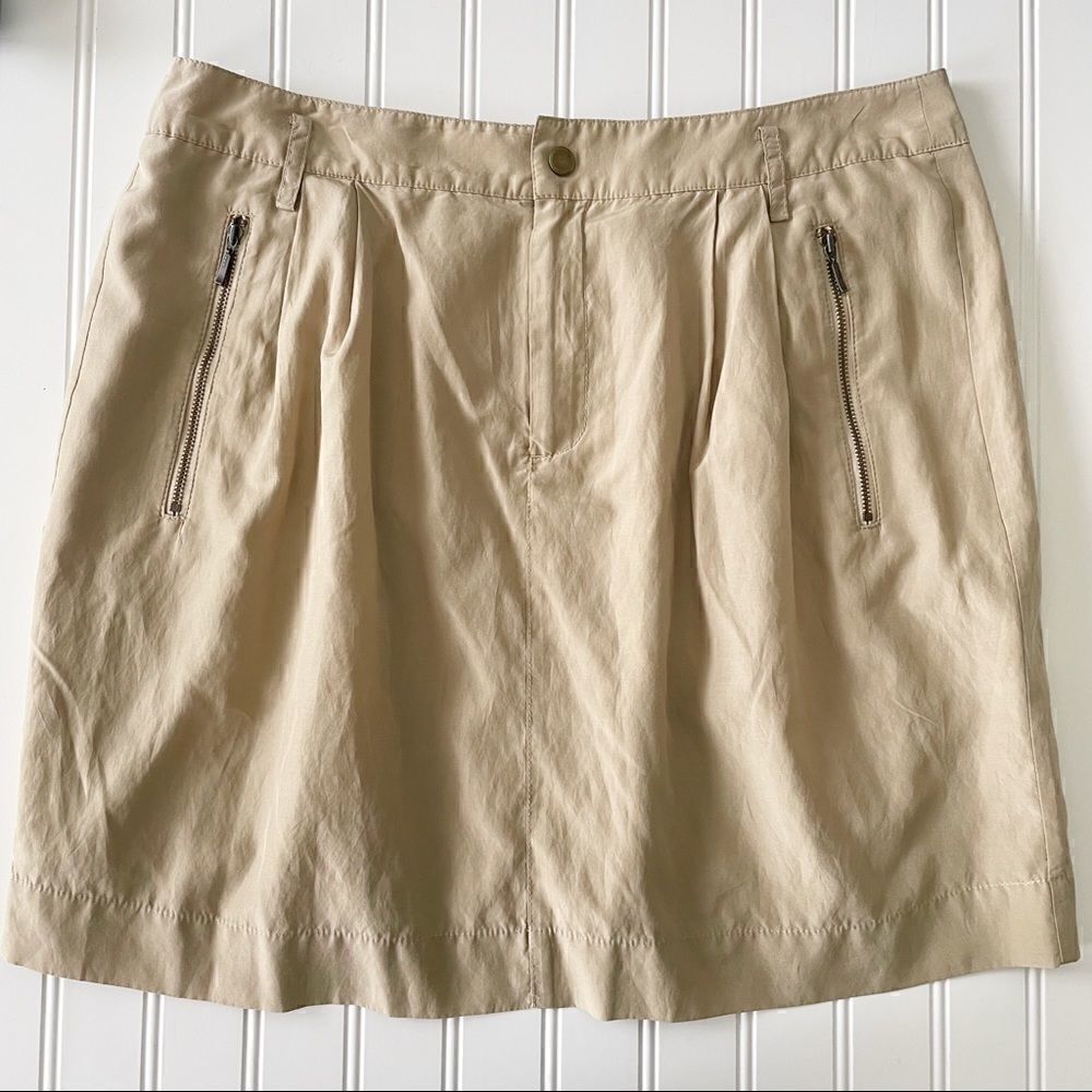 Banana Republic Khaki Tan Silk Skirt - Size 12